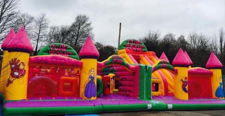 Superhero & Princess Mega Slide Bouncy Castle